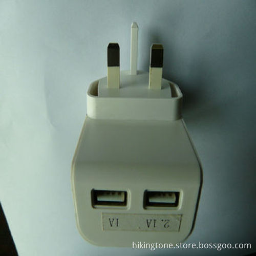 Dual USB Wall Charger, 1+2.1A, LED Indication, Ideal for iPhone and Mobile Phone
